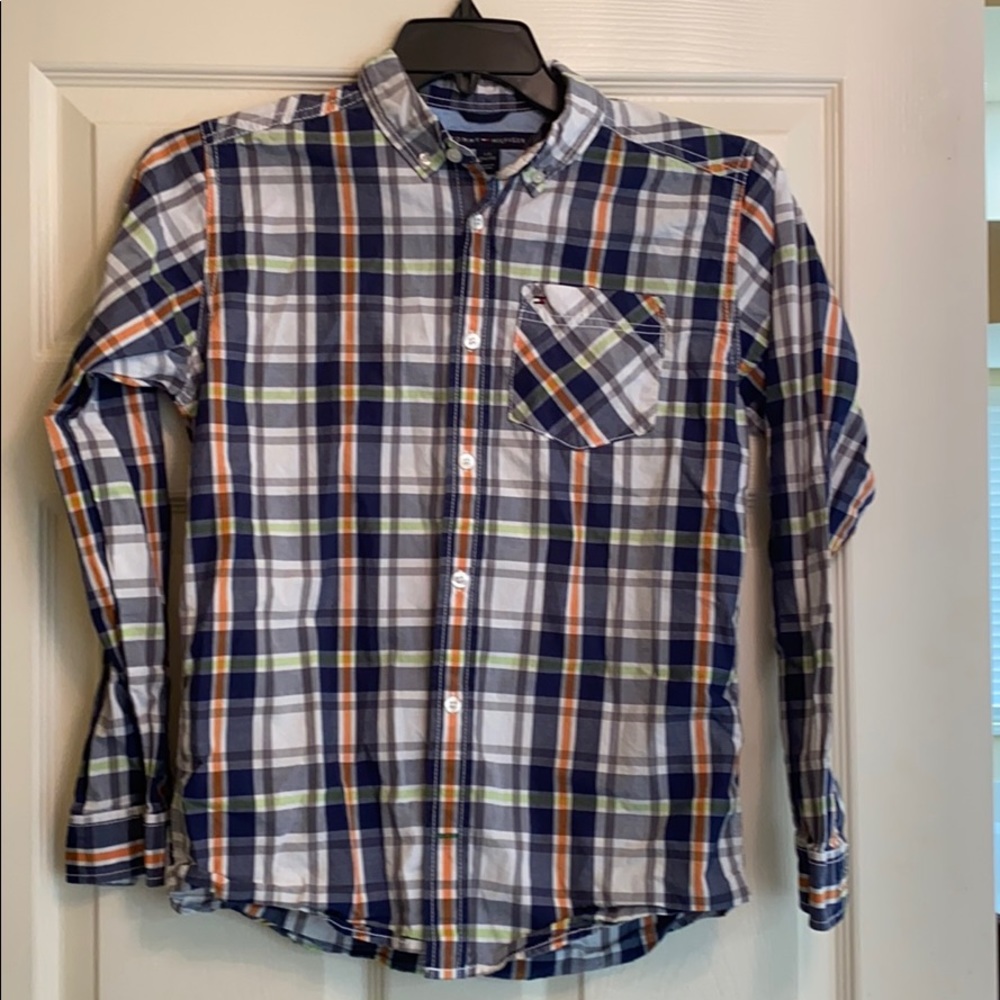 Tommy Hilfiger plaid long sleeve dress shirt